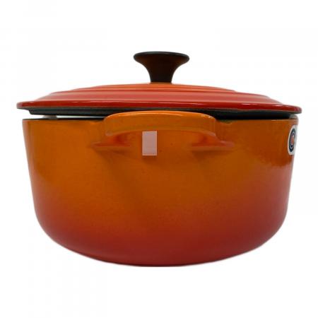 LE CREUSET (ルクルーゼ) 両手鍋 20cm オレンジ ココット・ロンド