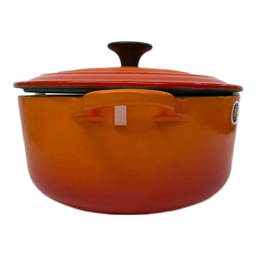 LE CREUSET (ルクルーゼ) 両手鍋 20cm オレンジ ココット・ロンド