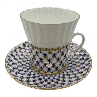imperial porcelain (インペリアルポーセリン) カップ&ソーサー ロシア製 コバルトネット ウェイヴ