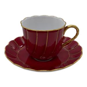 Noritake (ノリタケ) カップ&ソーサー レッド/煙突マーク ダイヤモンドコレクション