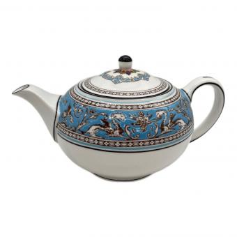 Wedgwood(ウェッジウッド) ティーポット 黒壺 フロレンティーン・ターコイズ