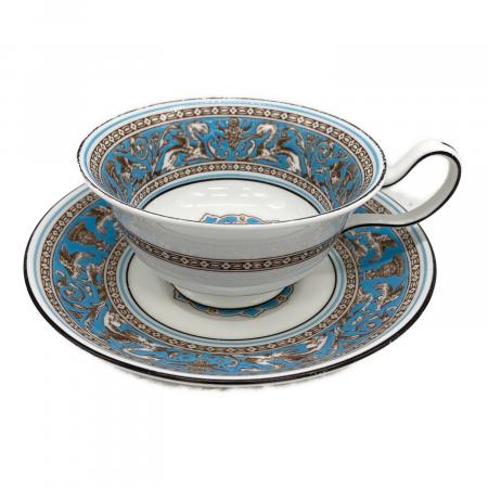 【美品】ウェッジウッド　フロレンティーンターコイズ　スープ皿20.5cm 黒壺 Wedgwood (ウェッジウッド) カップ&ソーサー フロレンティーン