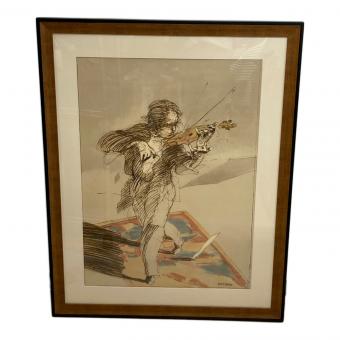 クロード・ワイズバッシュ『バイオリニスト』 リトグラフ 絵画