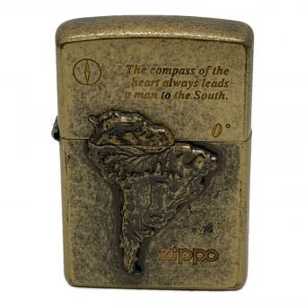 ZIPPO (ジッポ) ゴールドライター 南アメリカの地図 南米大陸 ライター 1996年製