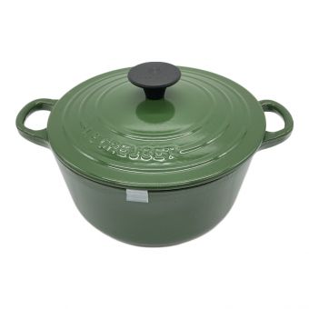 LE CREUSET (ルクルーゼ) 両手鍋 グリーン 18cm