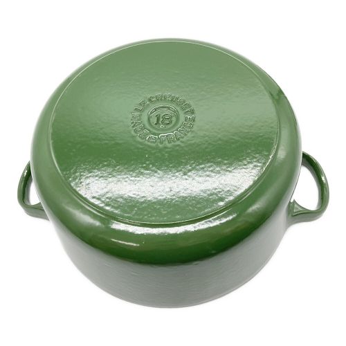 LE CREUSET (ルクルーゼ) 両手鍋 グリーン 18cm