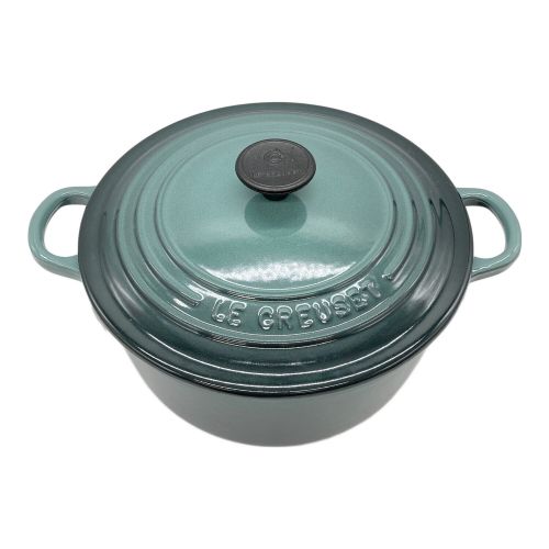 LE CREUSET (ルクルーゼ) 両手鍋 スカイブルー 22cm