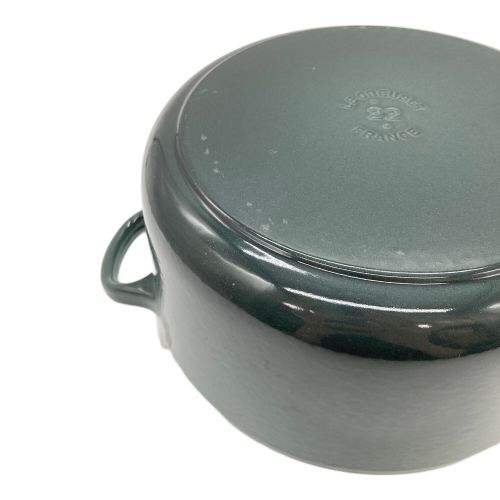 LE CREUSET (ルクルーゼ) 両手鍋 スカイブルー 22cm