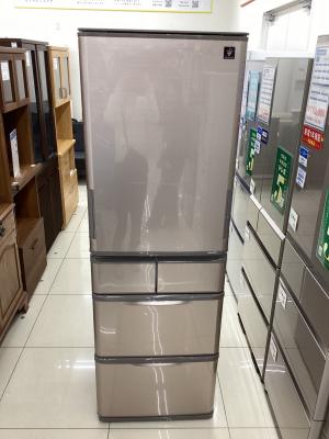 SHARP (シャープ) 5ドア冷蔵庫 SJ-X414H-T 2021年製 パーツ割れ・ヘコミ・内部シミ有 412L