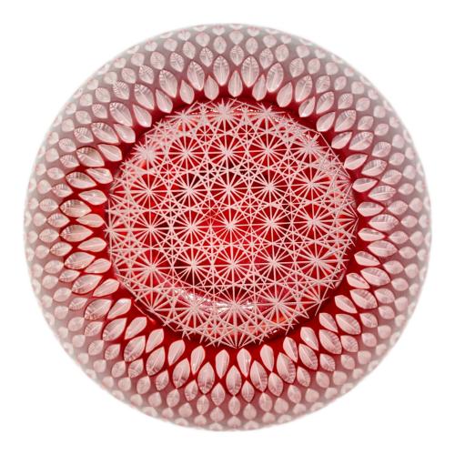 江戸切子 華硝流 フラワーベース 華硝作 木箱付