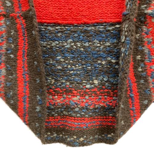 hand knitted 手編み カシミヤ ブレンド ウール ハンド ニット ストール風ベストポンチョ レディース SIZE Free レッド
