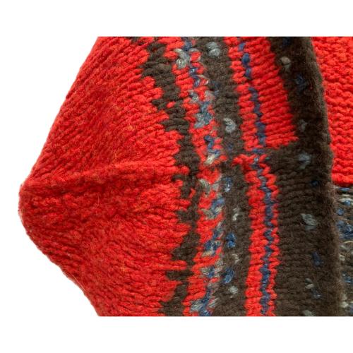 hand knitted 手編み カシミヤ ブレンド ウール ハンド ニット ストール風ベストポンチョ レディース SIZE Free レッド