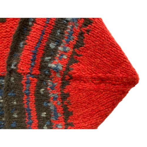 hand knitted 手編み カシミヤ ブレンド ウール ハンド ニット ストール風ベストポンチョ レディース SIZE Free レッド