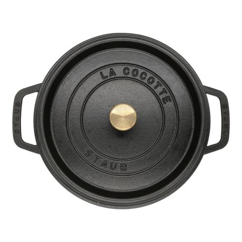Staub (ストウブ) シャローラウンドココット SIZE 26cm ブラック 40510-607