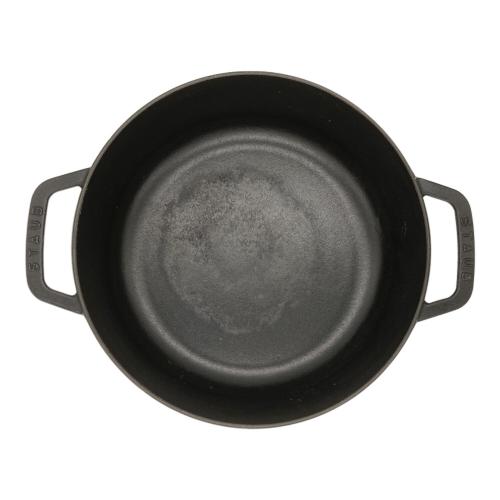 値下げ！STAUB ストウブ シャローラウンドココット 26 cm ブラック Staub (ストウブ) シャローラウンドココット SIZE 26cm ブラック