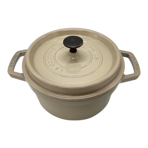Staub (ストウブ) ラココット 持ち手ヨゴレ有 ベージュ