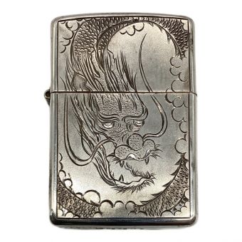 ZIPPO (ジッポ) 手彫両面龍虎 純銀ZIPPO USA製 2004年製 STERLING SILVER