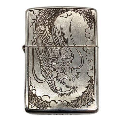 ZIPPO (ジッポ) 手彫両面龍虎 純銀ZIPPO USA製 2004年製 STERLING SILVER