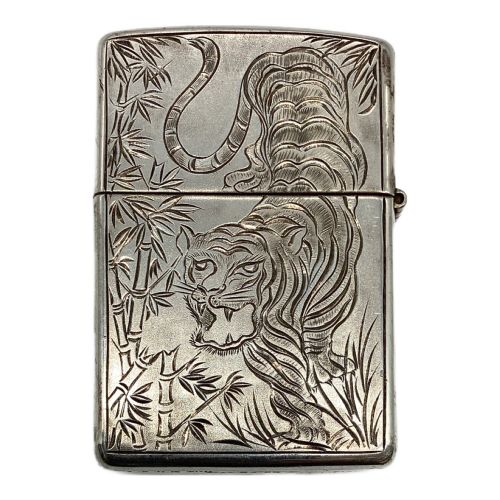 ZIPPO (ジッポ) 手彫両面龍虎 純銀ZIPPO USA製 2004年製 STERLING SILVER