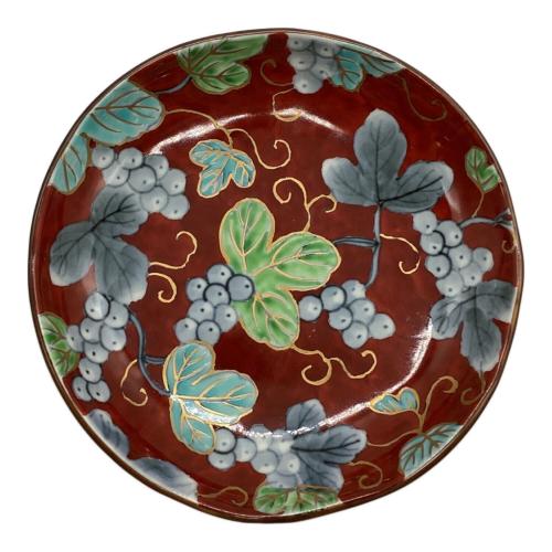 有田焼 (アリタヤキ) 三つ足カップ&ソーサー 福泉窯 染錦ぶどう絵