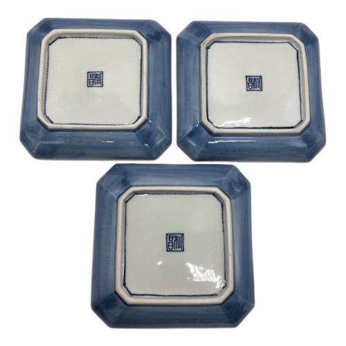 加藤利昌 (カトウトシマサ) 京焼 平安 染付山水之図 角皿 5客揃