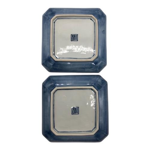 加藤利昌 (カトウトシマサ) 京焼 平安 染付山水之図 角皿 5客揃