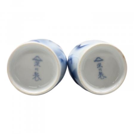 深川製磁 (フカガワセイジ) 牡丹金ミル 酒器揃 徳利2 お猪口5