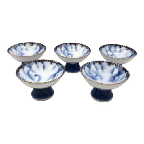 深川製磁 (フカガワセイジ) 牡丹金ミル 酒器揃 徳利2 お猪口5