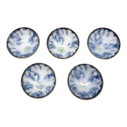 深川製磁 (フカガワセイジ) 牡丹金ミル 酒器揃 徳利2 お猪口5