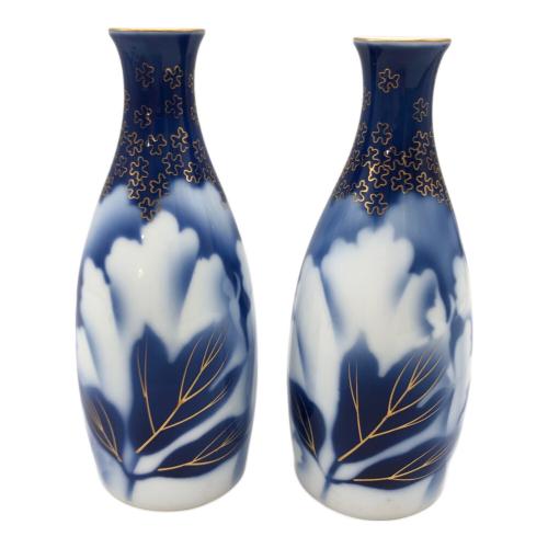 深川製磁 (フカガワセイジ) 牡丹金ミル 酒器揃 徳利2 お猪口5