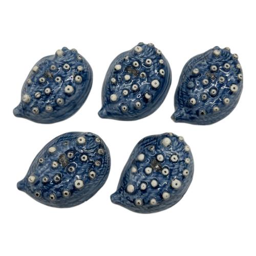 京焼 平安 加藤利昌 (キョウヤキ ヘイアン カトウトシマサ) 器貝式 荒磯 刺身鉢 5皿セット