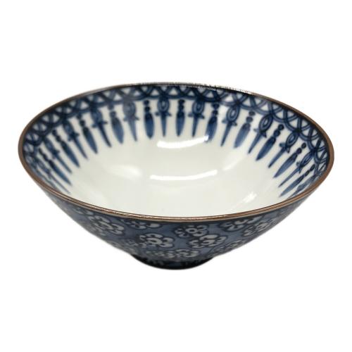 京焼 平安 加藤利昌 (キョウヤキ ヘイアン カトウトシマサ) 染付梅小紋散水 飯茶碗 5客セット