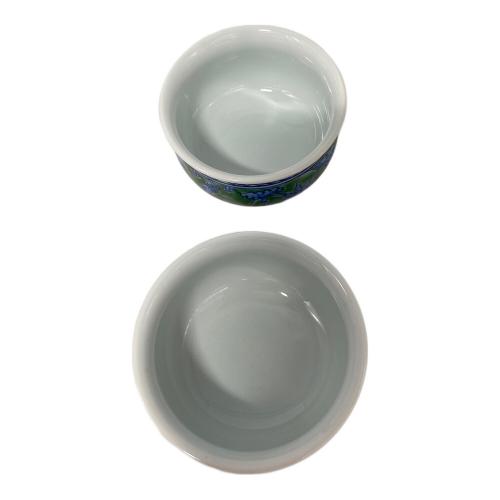 源右衛門窯 (ゲンエモンガマ) 染錦緑彩唐草文 茶器