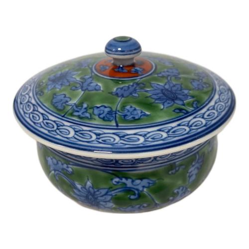 源右衛門窯 (ゲンエモンガマ) 染錦緑彩唐草文 茶器