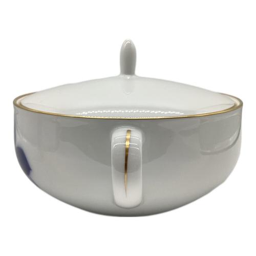 大倉陶園 (オオクラトウエン) 金彩 スープポット オールドブルーローズ 赤バックスタンプ 未使用品