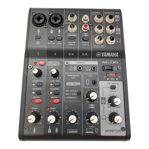YAMAHA (ヤマハ) 6チャンネルライブストリーミングミキサー ブラック AG06MK2 2023年製