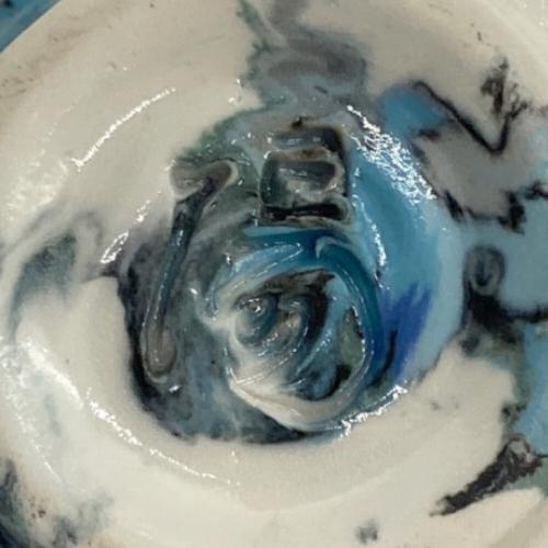 椋灰釉練上湯呑 人間国宝 松井康陽作