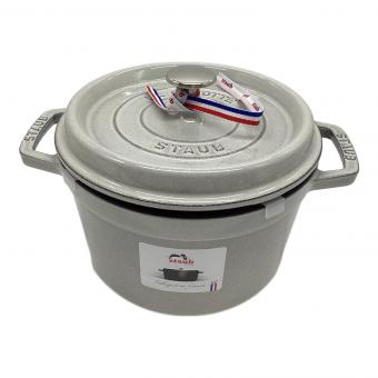 Staub (ストウブ) 両手鍋 グレー 10211906 グランドココットラウンドカンパーニュ