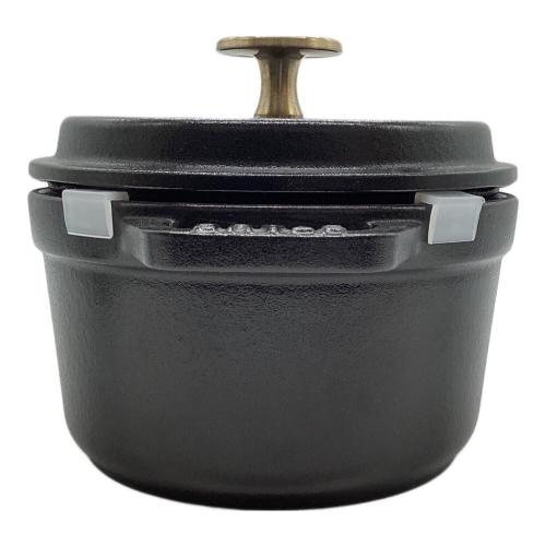 Staub (ストウブ) 14㎝両手鍋 ピコ・ココットラウンド　ブラック
