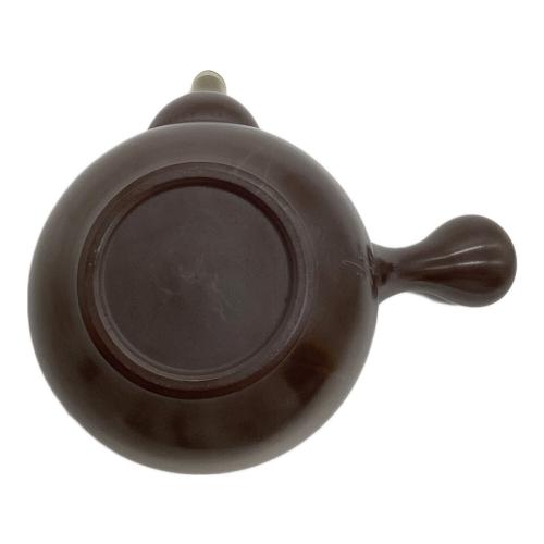 常滑焼 沢田昭邨 作 銀杏漢詩彫急須