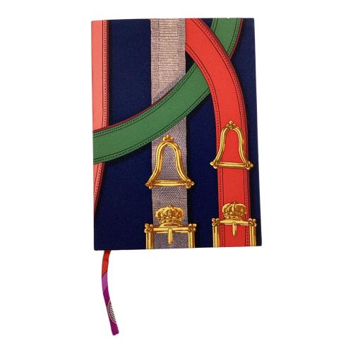 HERMES (エルメス) シルクノートブック レッド×ブルー カヴァルカドゥール