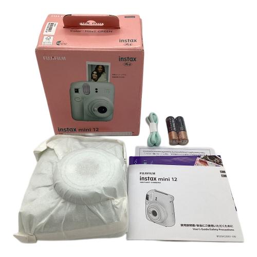 FUJIFILM (フジフィルム) instax mini 12 チェキ ミントグリーン 単三電池 1/250 秒・1/2 秒 ■