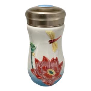 活瓷LIVEN タンブラー 乾唐軒・蓮の花・トンボ
