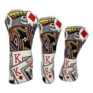 BAIRBRE ヘッドカバー3点セット ホワイト ポーカーダイヤモンドキング
