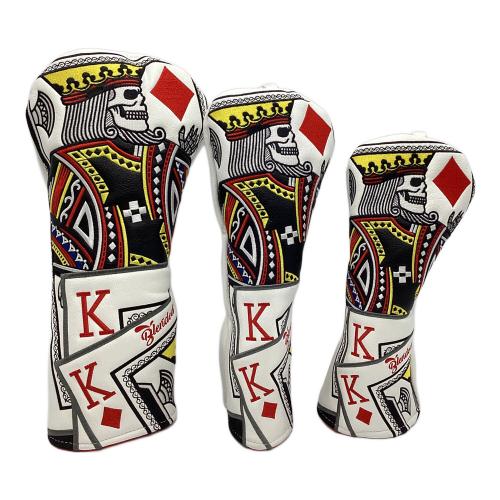 BAIRBRE ヘッドカバー3点セット ホワイト ポーカーダイヤモンドキング