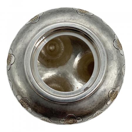 河内光明 香炉/香合揃 鍛金 共箱/台座付 香炉:277.5g 香合:59.8g