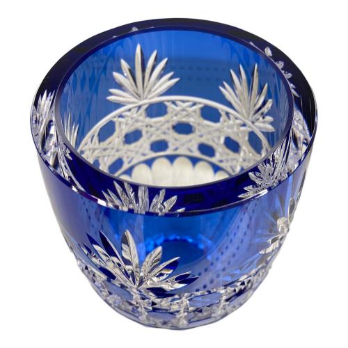 KAGAMI CRYSTAL (カガミクリスタル) 江戸切子花瓶 笹っ葉に八角籠目紋