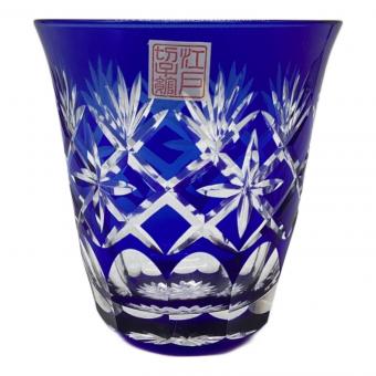 江戸切子 (エドキリコ) 切子焼酎グラス 剣矢来藍