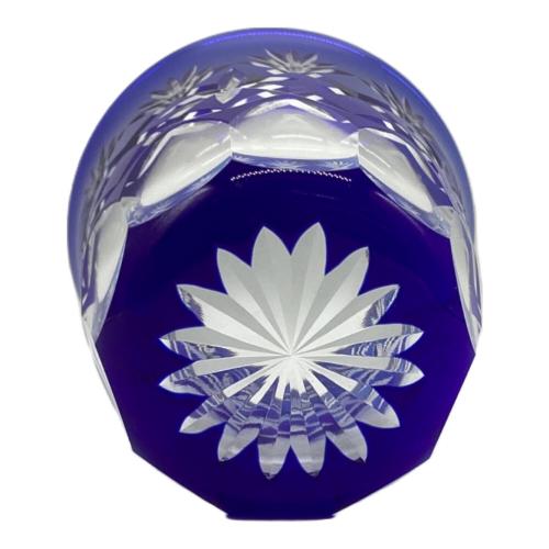 江戸切子 (エドキリコ) 切子焼酎グラス 剣矢来藍