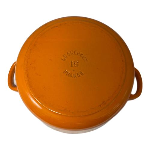 LE CREUSET (ルクルーゼ) ホーロー鍋 18cm オレンジ ココット・ロンド
